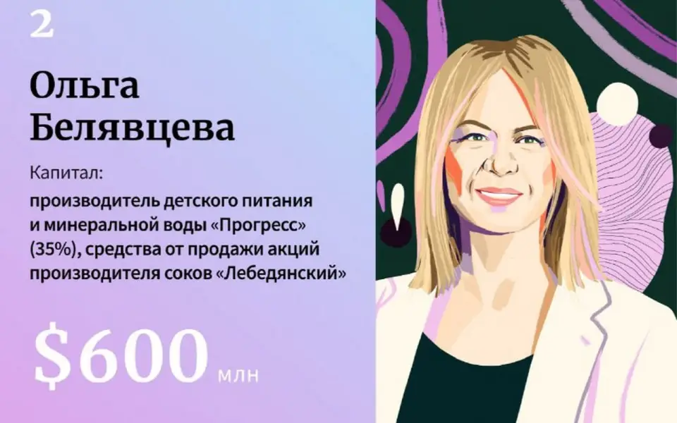 Липецкая бизнес-леди Ольга Белявцева удержалась на втором месте в рейтинге богатейших self-made woman