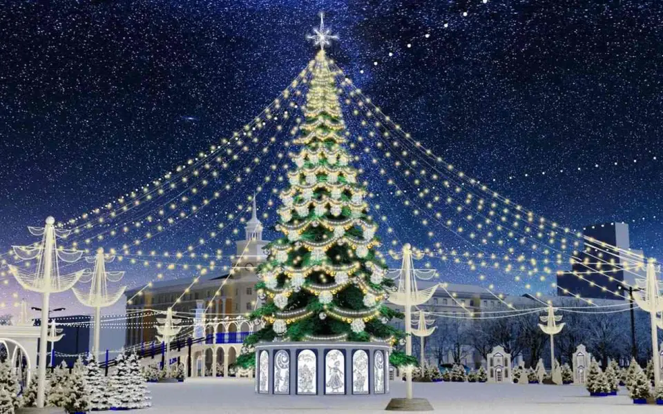 Подряд на новогоднее украшение площади Ленина вновь достался «Совтехэко»