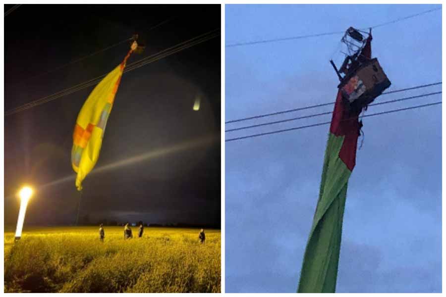 СК проведет проверку из-за повисшего на ЛЭП воздушного шара с пассажирами в Липецкой области