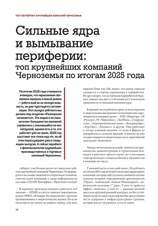 Полоса 28 выпуска Абирег ТОП-100 2026